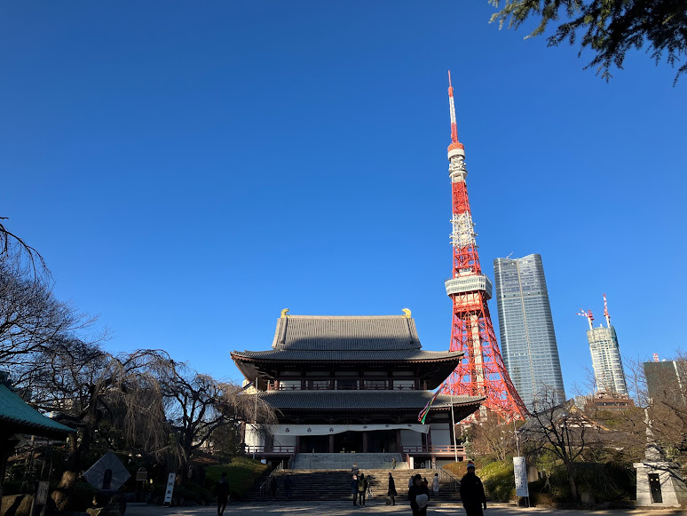 Zojo-ji temple with Tokyo Tower